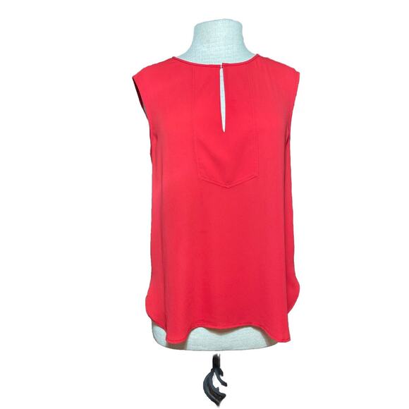 J.CREW Tops - J CREW Women’s Size 10P Red Polyester Sleeveless Blouse